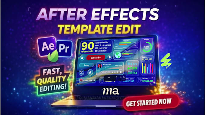edit motion array, canva template after effects expert ui animation infographics