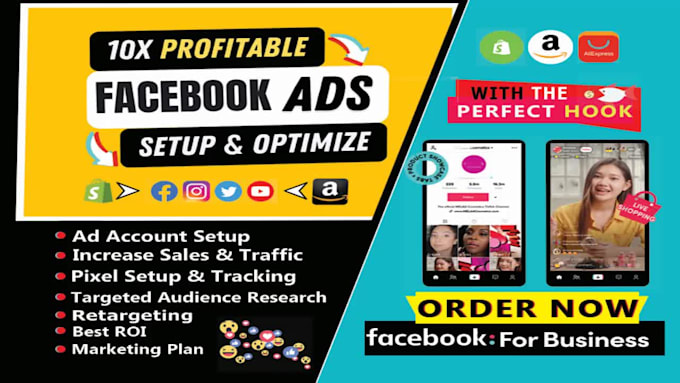 Top 10! I will expand 3x your store revenue using shopify facebook ads campaign, shopify ads