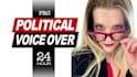 record an american female voice over for political ads