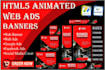 design static and animated attractive web banner, ad, header, cover