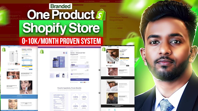build profitable branded one product shopify dropshipping store, shopify website