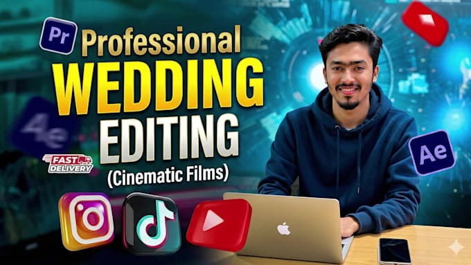 do professional cinematic wedding video editing and highlights