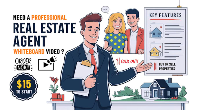 create real estate agent whiteboard animation video