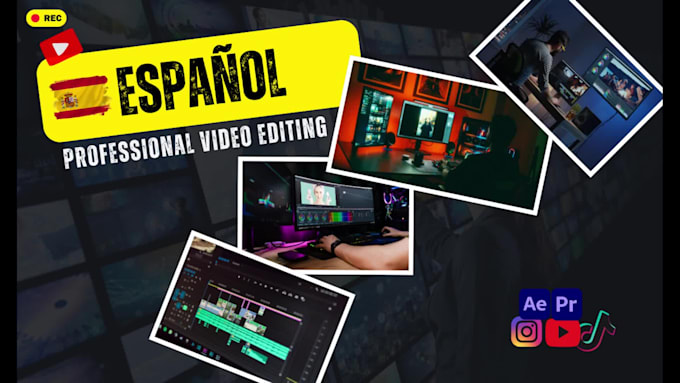 do spanish video editing for youtube tiktok insta