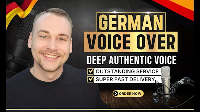 speak a deep german voice over in high studio quality