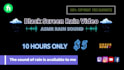 create 10 hour black screen rain video, fireplace, white and brown noise videos