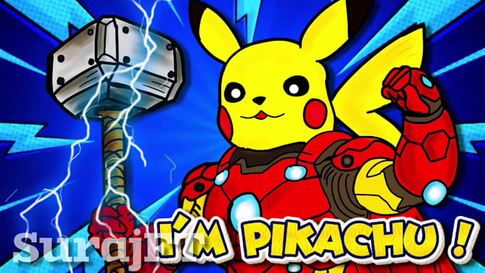 design a premium cartoon youtube thumbnail