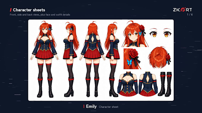 create a custom anime character model sheet with ai