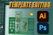 edit adobe illustrator ai or photoshop psd template