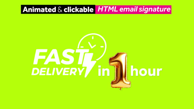 create a professional, animated and clickable HTML email signature in 1 hour
