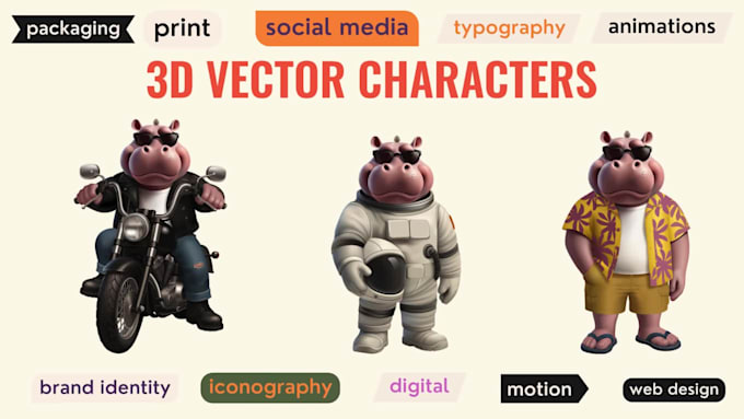 characner decign in 2d 3d mascot, avatar, games in vector ai, eps, svg, pdf, png