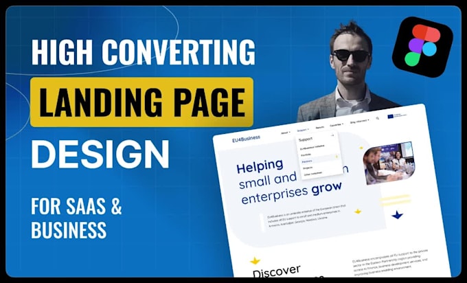 design a modern saas landing page UI in figma