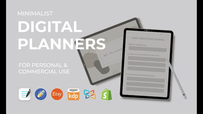 do digital planner etsy planner journal calendar design
