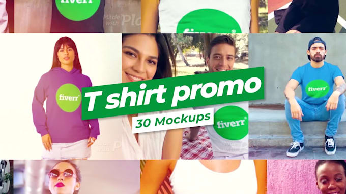 make cool t shirt promo video with 30 mockups