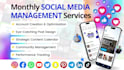 offer monthly social media marketing services with account creation, post design