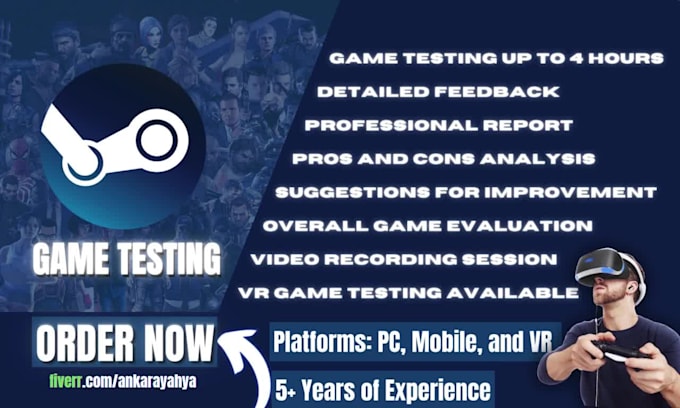 test and review your game on steam or any platform