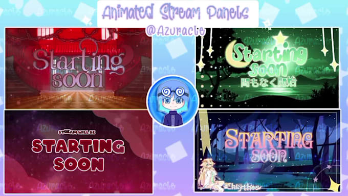 design unique vtuber animated panels,stingers and overlays
