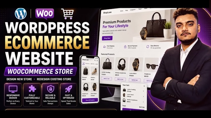 create a luxury wordpress ecommerce website with woocommerce