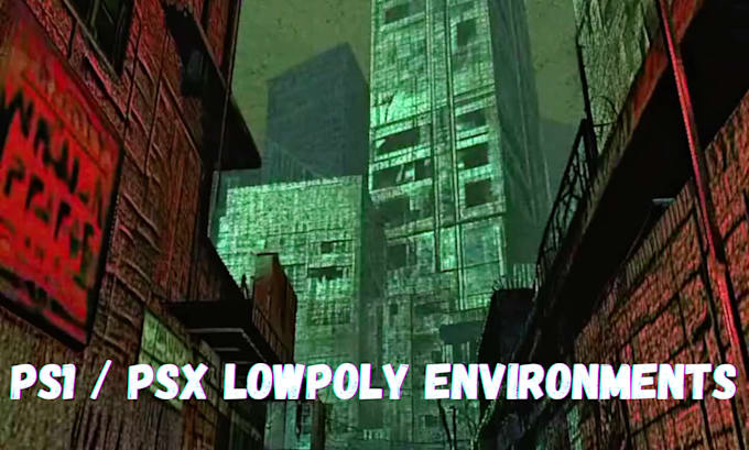 create authentic ps1 low poly environments and looping animation