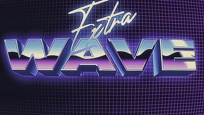 design glitchy vhs style typography with 80s vibes