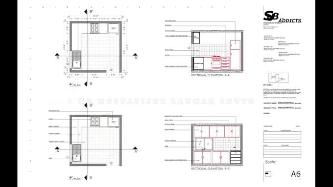 draw architectural floor plans, elevation, section, etc