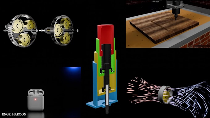 do 3d renderings and animations using keyshot, blender and 3ds max