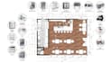 design interior floor plan, furniture layout of your restaurant, office, bar