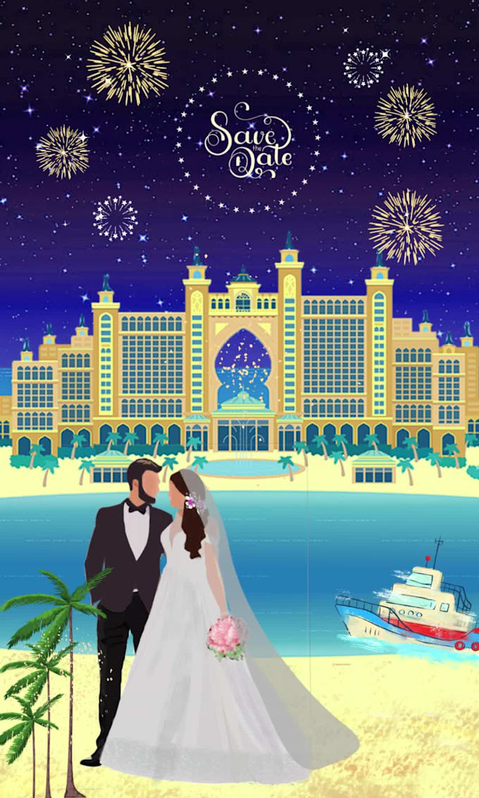 design wedding invites with illustration and animation