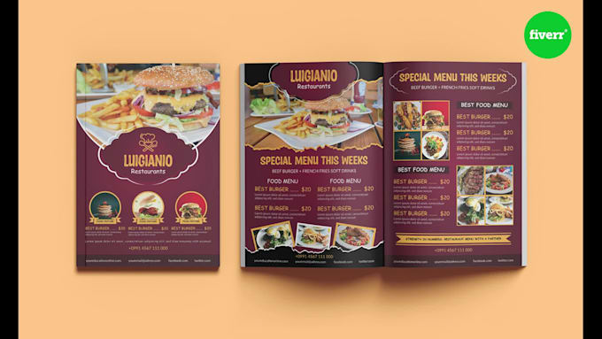 do digital, food, restaurant menu design with flyer