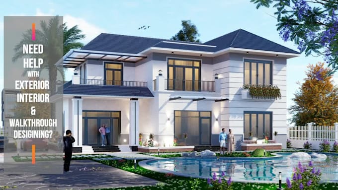 do photorealistic architectural 3d rendering, interior, exterior and walkthrough