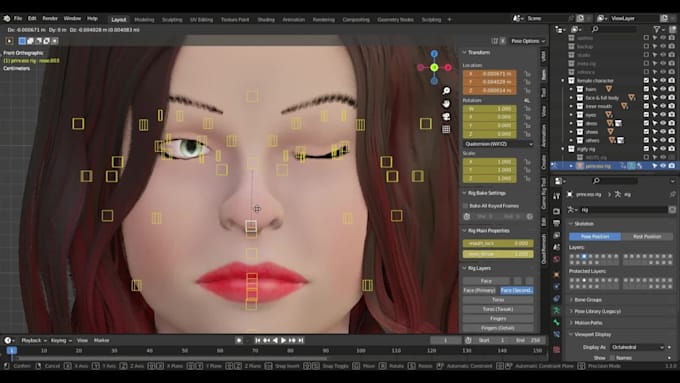 do 3d character rigging in blender and unreal engine