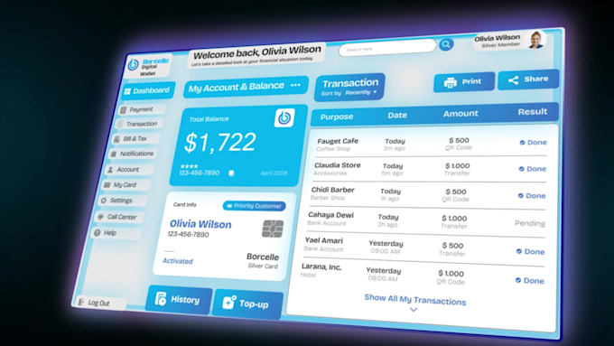 create 3d dashboard animation for your web and app previews