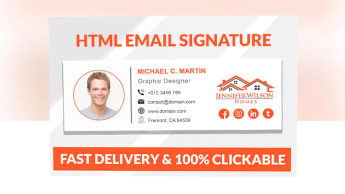 create HTML email signature, clickable email signature