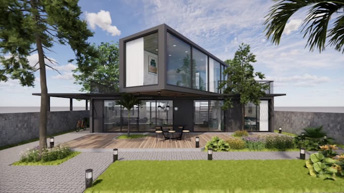 create shipping container house, tiny house and convenience store