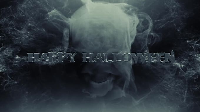 do dark scary horror halloween skull intro video