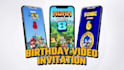 create a birthday video invitation of videogames