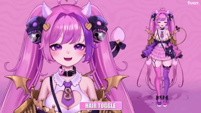 draw, rig live2d vtuber model, 2d vtuber model, v tuber, chibi vtuber, facerig