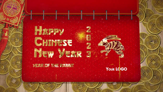 create happy chinese new year of the dragon 2024 greetings video
