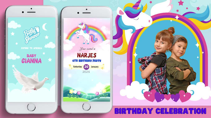 create an animated birthday invitation video