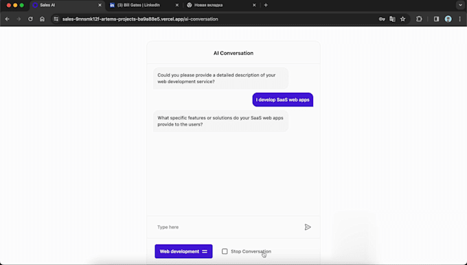 develop ai chat gpt saas web application