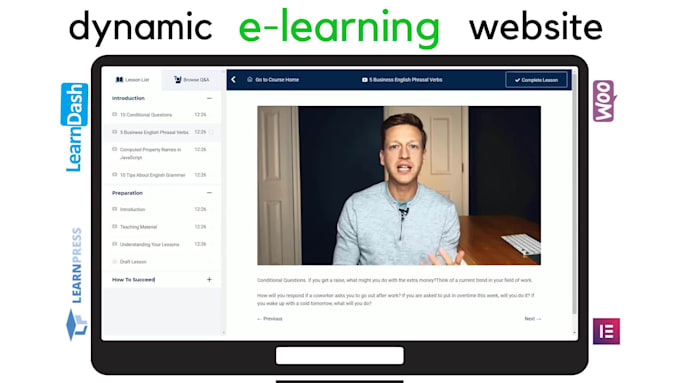 develop wordpress online course website with learndash, learnpress lms
