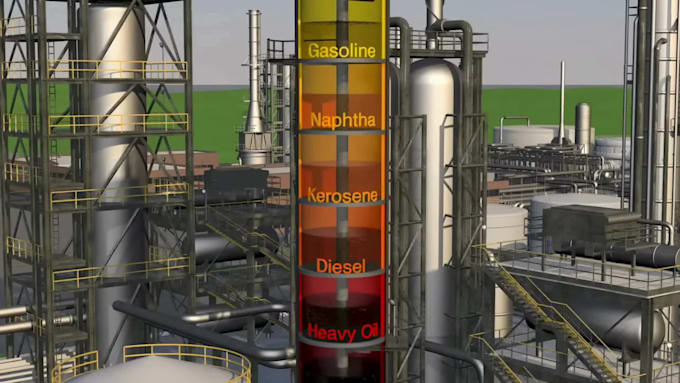 create 3d industrial animation, oil and gas animation, 3d machinery animation