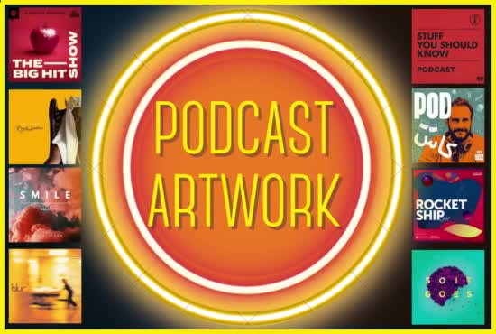 create professional podcast artwork and album cover art logo