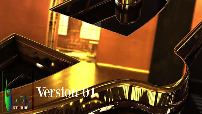 create eye catching gold 3d logo animation and intro reveal