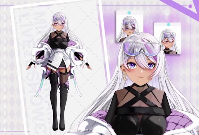 draw and rig female 2d vtuber model, live2d rigging, 2d vtuber avatar, 3d vtuber