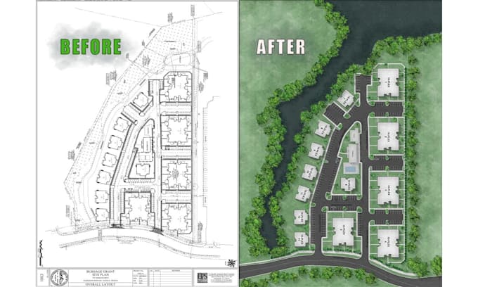 architectural rendering site plan, subdivision layout