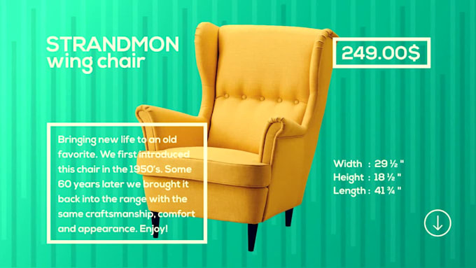 create furniture product promo slideshow video