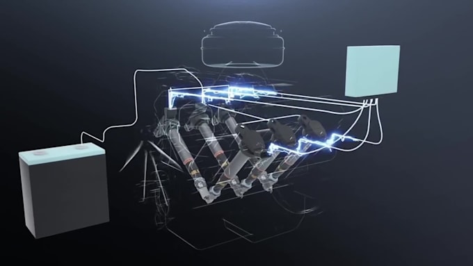 create 3d industrial mechanical animation, 3d exploded view, 3d cad rendering