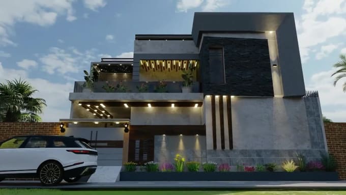 I will do interior or exterior with 3d modeling of a house with realistic rendering