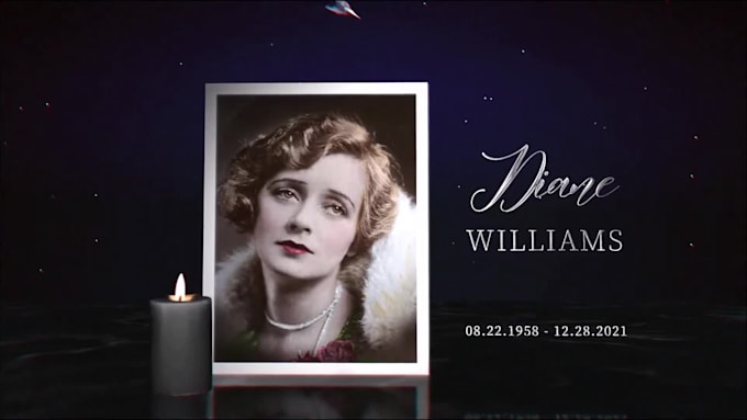 create urgent funeral tribute slideshow, memorial slideshow, photo tribute video
